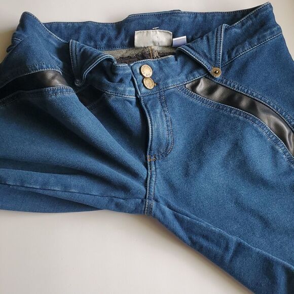 JLO by Jennifer Lopez jeans with faux leather accent junior size 7 - Picture 7 of 15